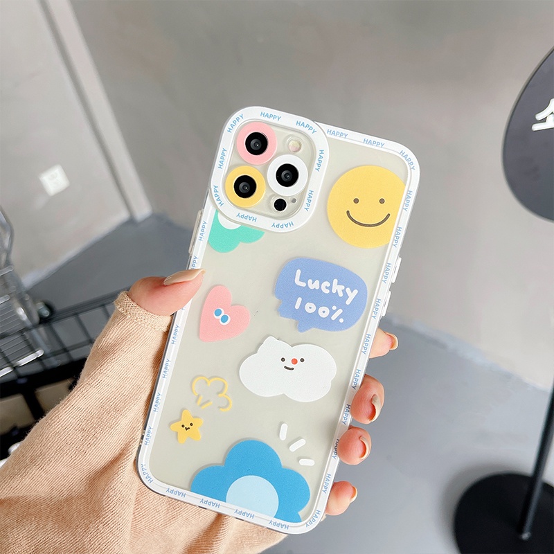 Ốp điện thoại silicon mềm trong suốt in hình đám mây dễ thương cho iPhone Pro 13 Pro Max 12 11 XR XS 6 6 Plus 7 8Plus X