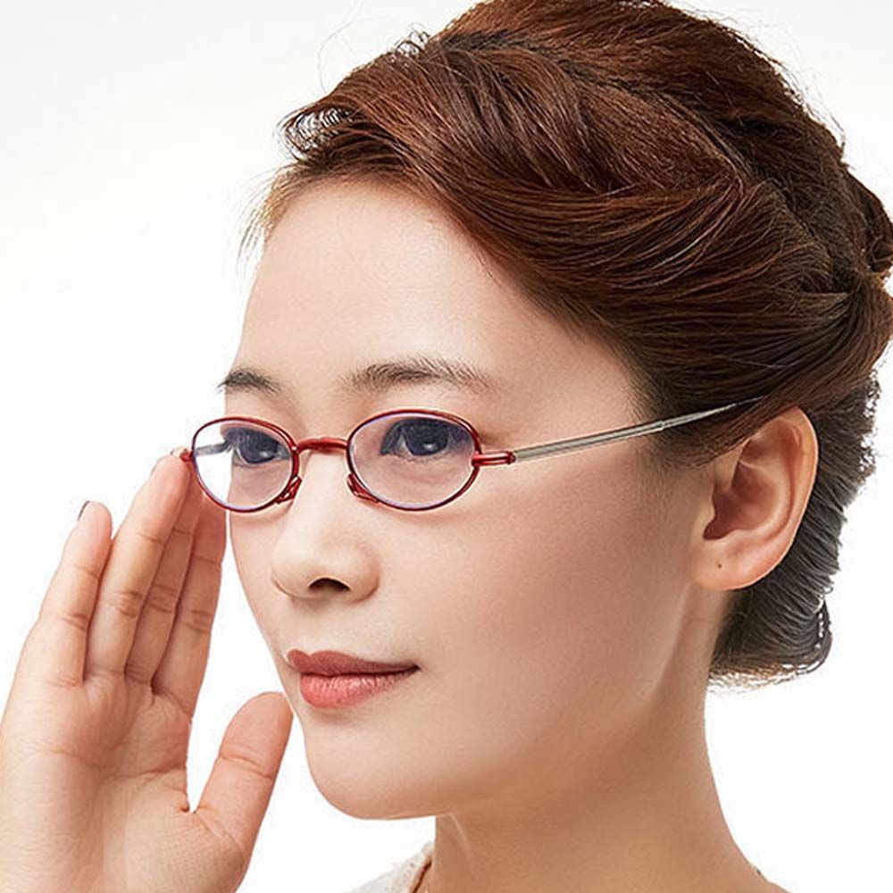 Mắt kính đọc sách có thể gấp gọn chống ánh sáng xanh +1.0~+4.0 bằng nhựa resin có móc khóa cho nam và nữ