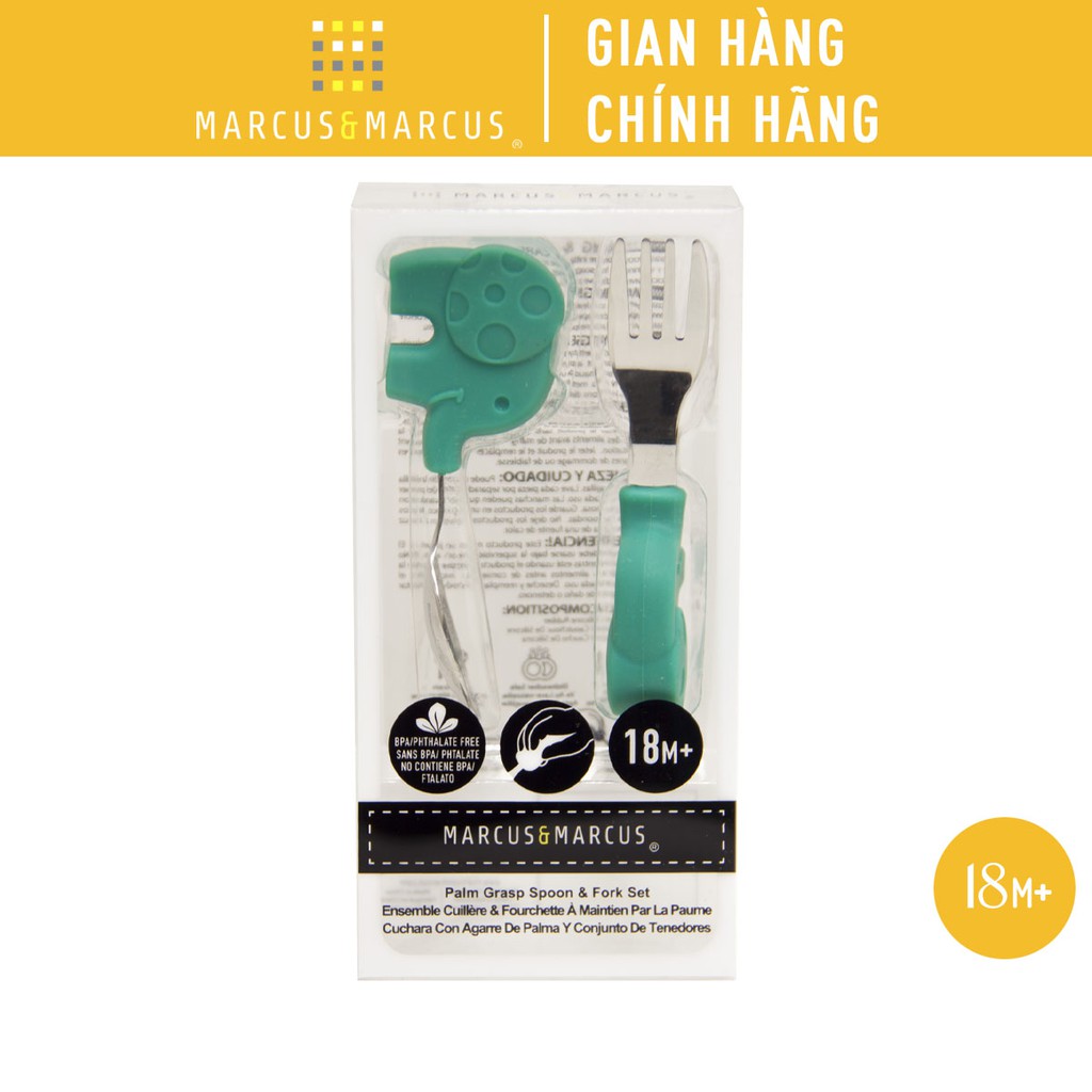 [Mã BMBAU50 giảm 7% tối đa 50K đơn 99K] Bộ thìa nĩa tập ăn cho bé Palm Grasp Marcus &amp; Marcus, từ 18 tháng - Ollie