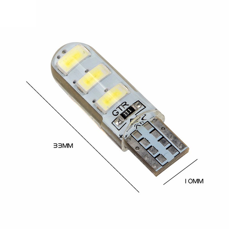 Bóng Đèn LED T10 6 SMD 5730 Silicone DC 12V Lắp Thay Thế Đèn Xi Nhan, Demi Xe Máy