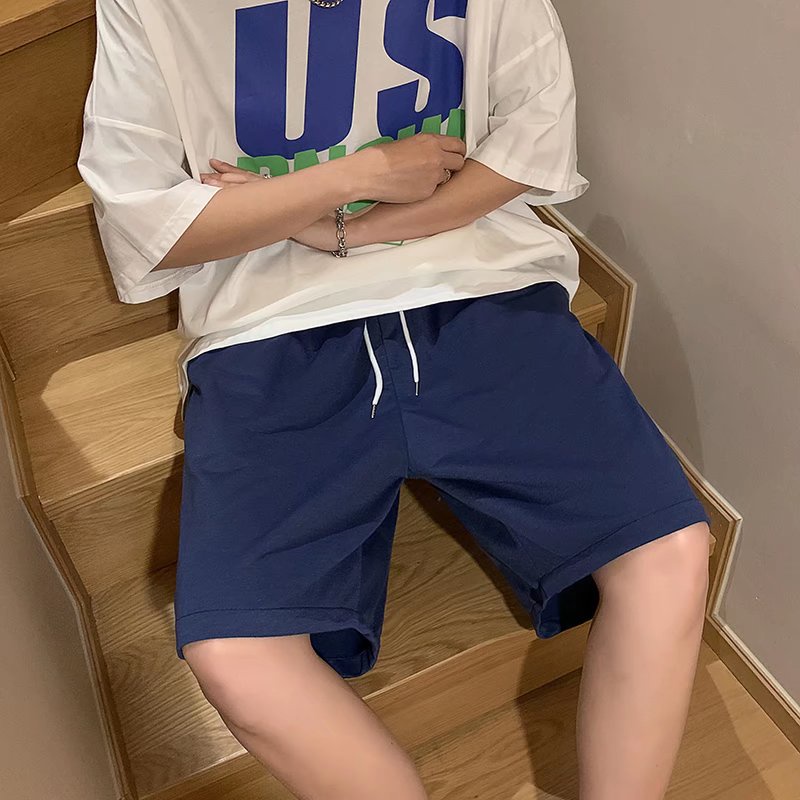 【M-5XL】Quần Thể Thao Ngắn Màu Trơn Thời Trang Unisex Chất Lượng Cao Phong Cách Hàn Quốc dây rút simple couple clothes