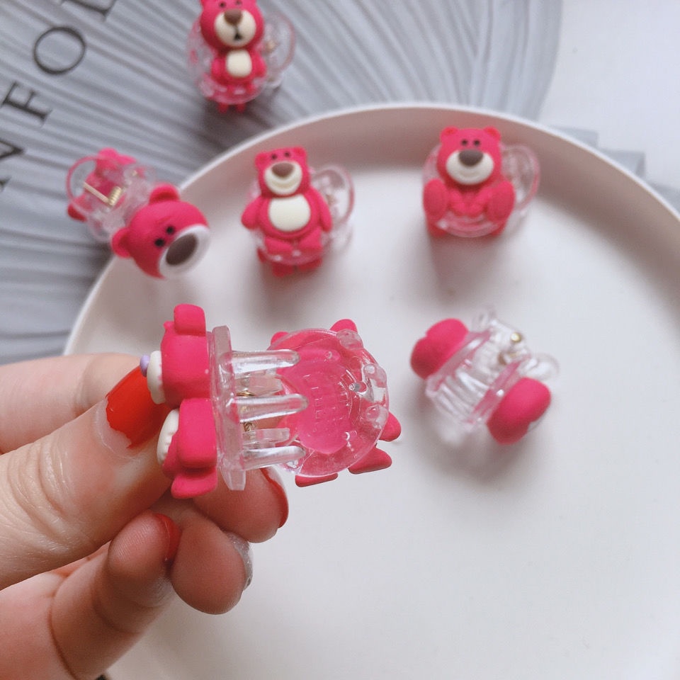 Kẹp Tóc Mini Hình Gấu / Dâu / Trái Cây Dễ Thương Cho Bé Gái