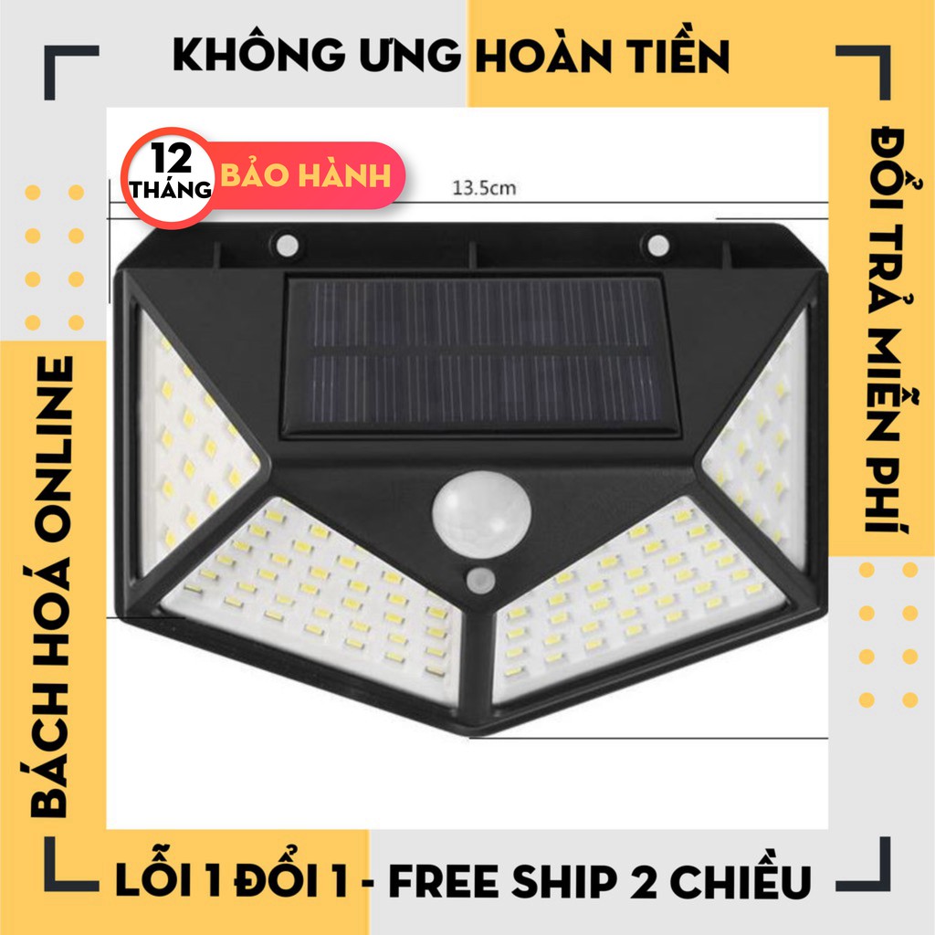 [Hàng Loại 1] Đèn năng lượng mặt trời solar 100 led siêu sáng cảm biến ánh sáng và chuyển động