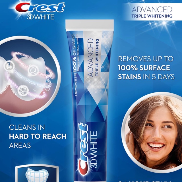 KEM ĐÁNH RĂNG CREST3D WHITE ADVANCED TRIPLE WHITENING