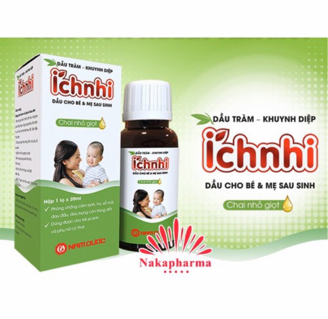 ✅ Dầu Tràm Khuynh Diệp Ích Nhi 30ml – Phòng ngừa cảm lạnh, sổ mũi, ho cho bé sơ sinh và mẹ bầu