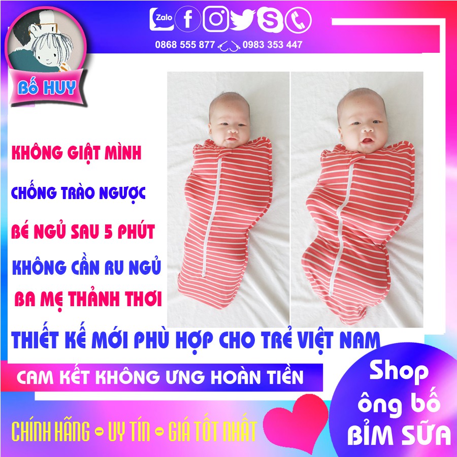 [CẢI TIẾN MỚI] Nhộng chũn Molys đóng hộp cao cấp, túi ngủ giúp bé ngủ ngon, sâu giấc, không cần ru ngủ, ba mẹ thảnh thơi