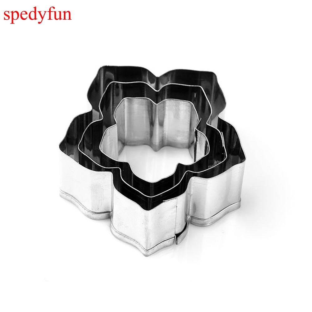 Set 3 khuôn cắt tạo hình hoa trang trí bánh đẹp mắt