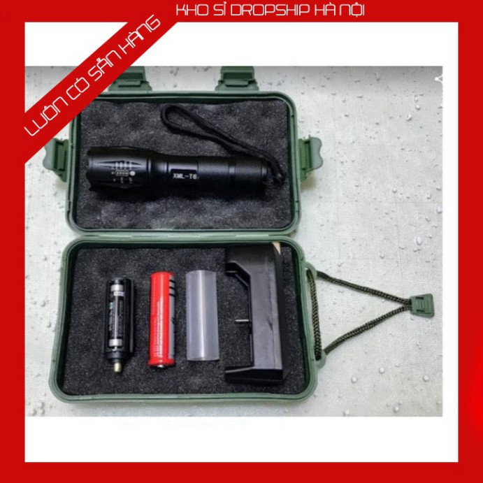 [HOT TREND]  Đèn pin siêu sáng bóng led xml t6 police bin mini cầm tay chống nước tự vệ chuyên dụng   -KSHN
