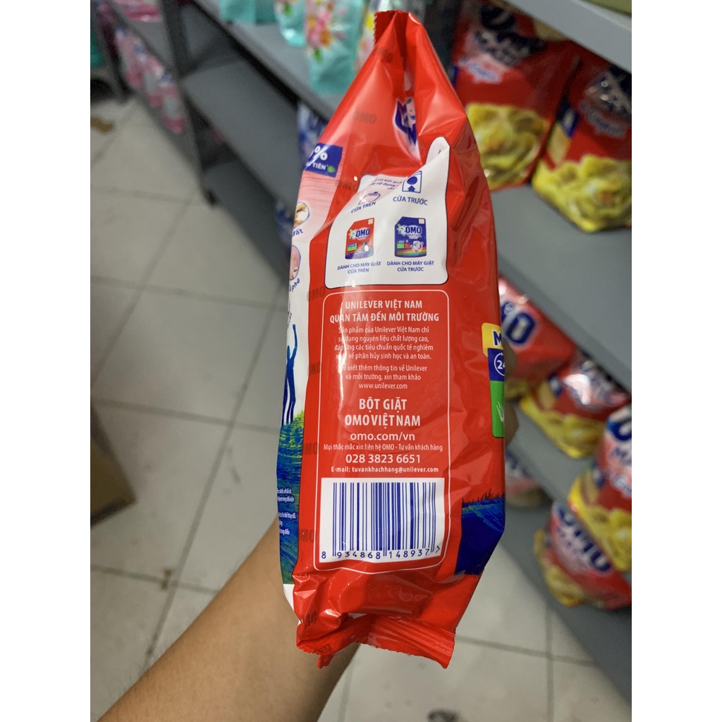 Combo 10 Gói Bột giặt Omo Đỏ Hệ Bọt Thông Minh Gói 380 g x10