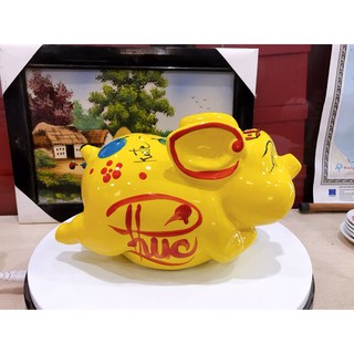 Heo sứ tiết kiệm PHÚC - LỘC cỡ đại (ảnh thật)