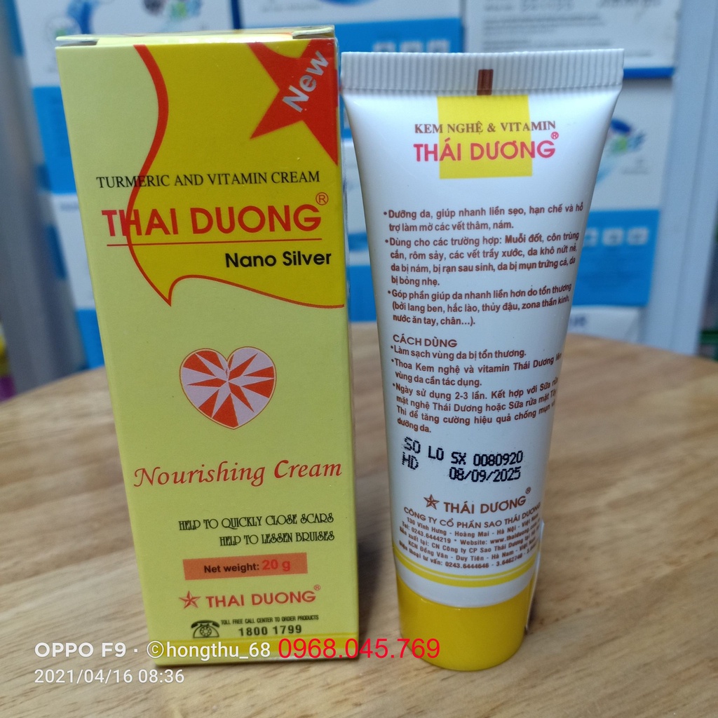 KEM NGHỆ & VITAMIN THÁI DƯƠNG tuýp 20g