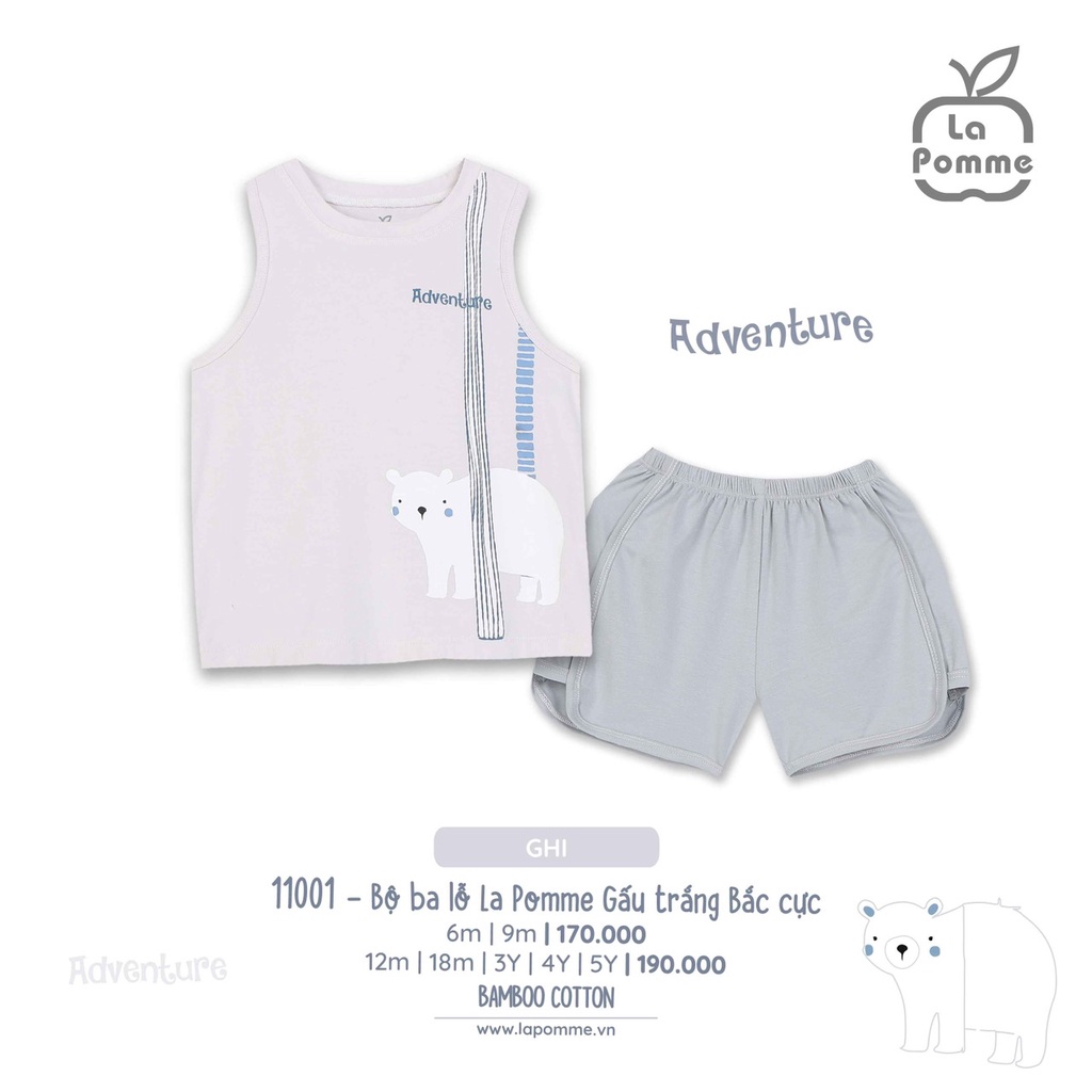 Bộ ba lỗ Lapomme cho bé trai, bé gái từ 6 tháng đến 5 tuổi ( 11001 Gấu trắng bắc cực và 11005 Khám phá thiên nhiên)