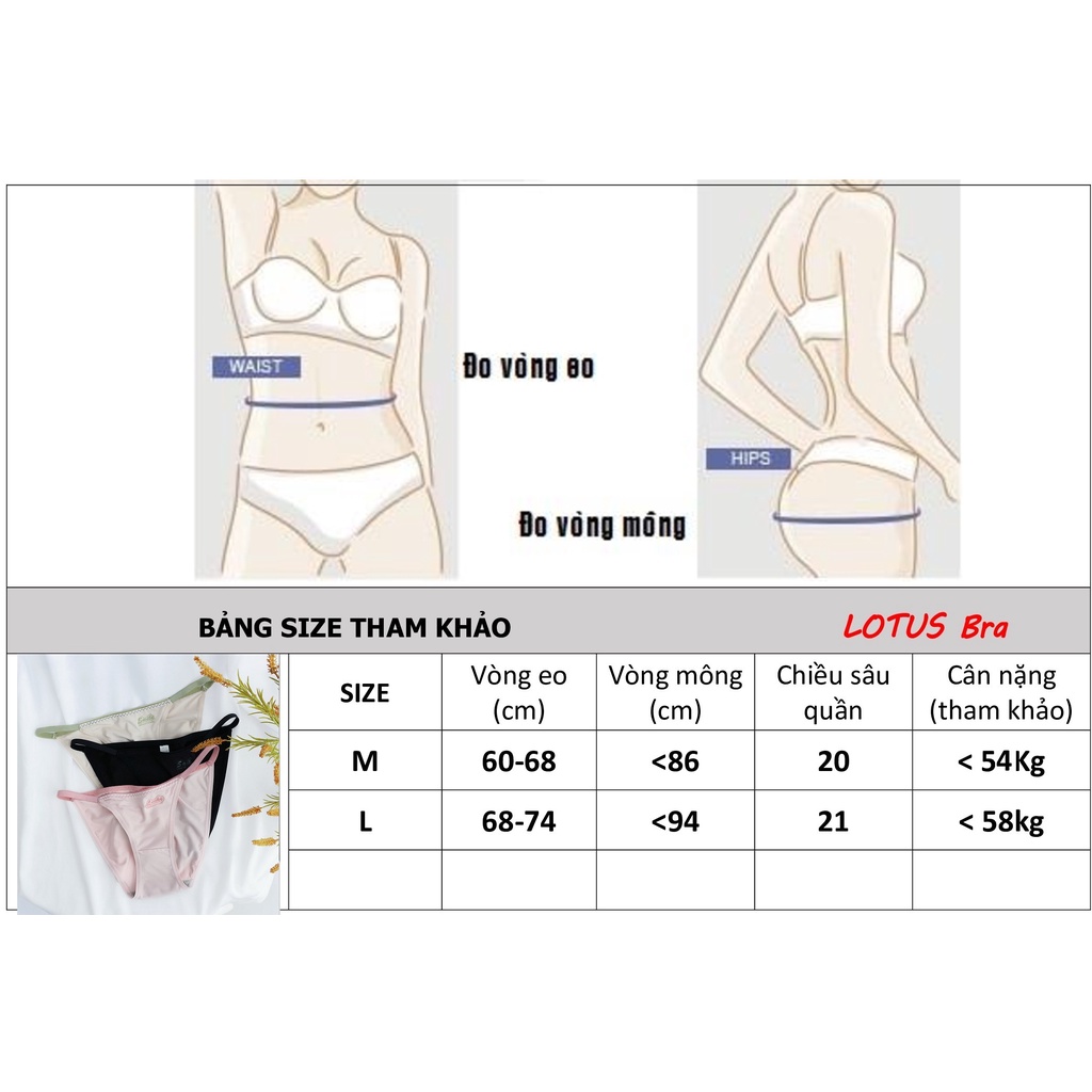 Quần lót nữ cotton dây sườn NuciFera hông khoét sâu sexy mặc thoải mái QN201
