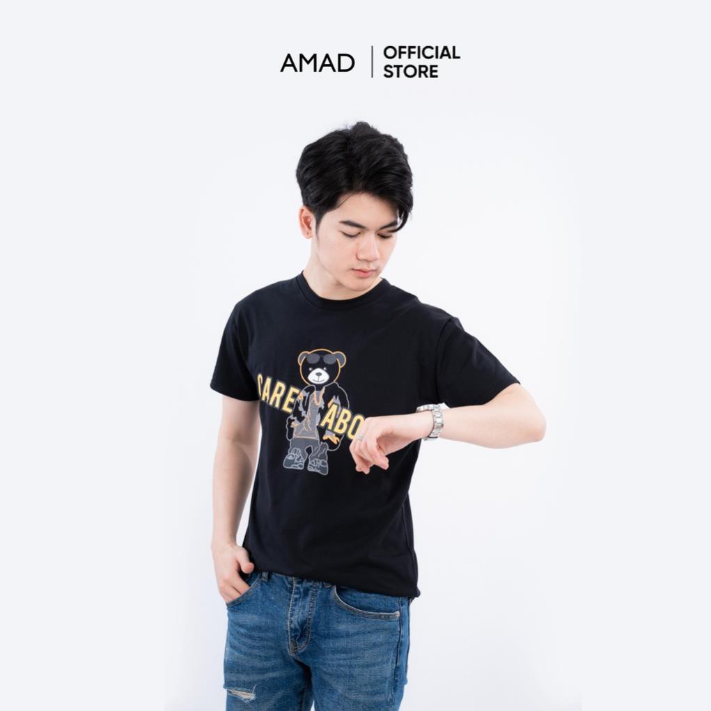 Áo thun nam tay ngắn cổ tròn vải cotton mềm mịn thoáng mát, form ôm co giãn thoải mái Amad | BigBuy360 - bigbuy360.vn