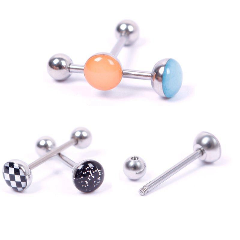 Set 30 Khuyên Lưỡi Bằng Thép Không Gỉ Cá Tính