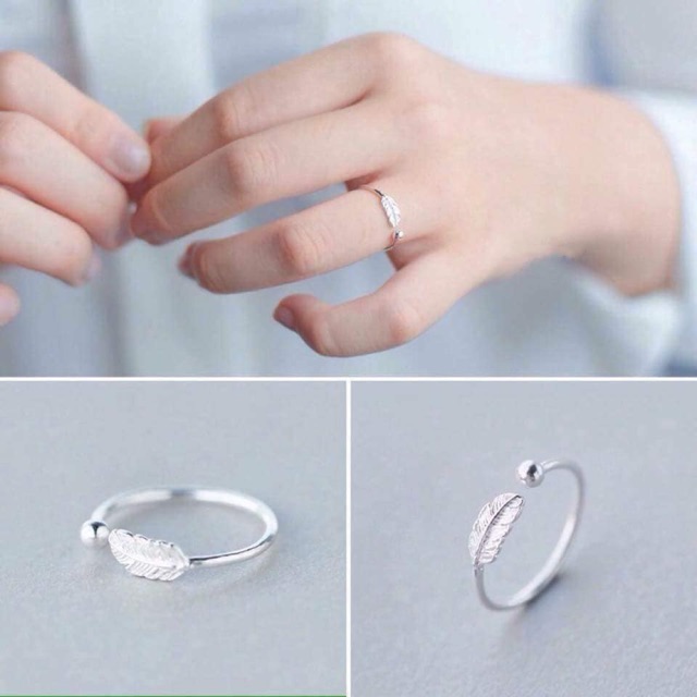 Nhẫn lông vũ bạc