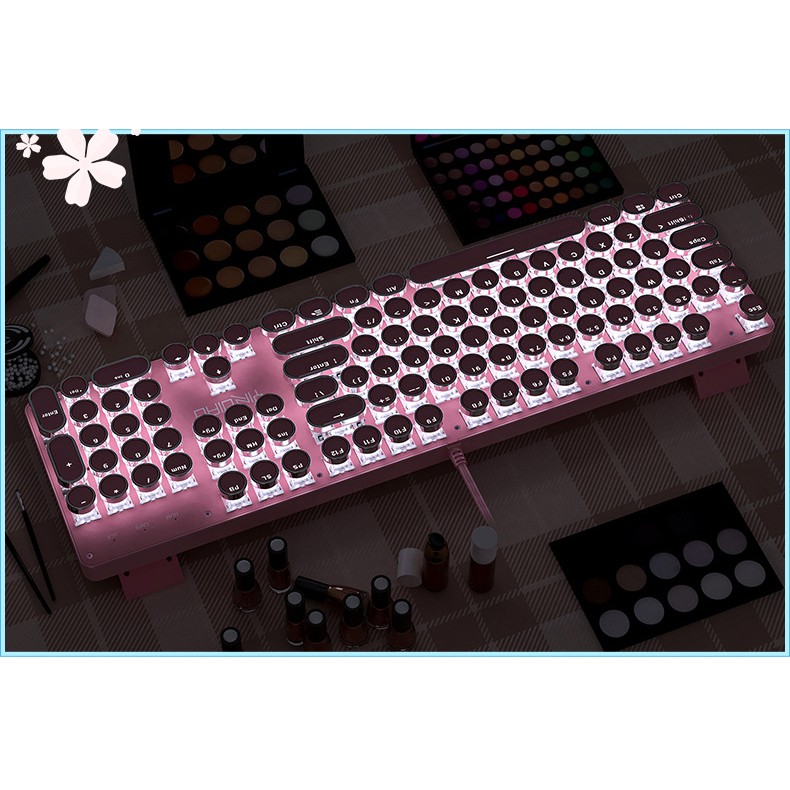 Bộ phím cơ hồng YNDIAO limited,keycap tròn, custom Bảo hành 1 năm | BigBuy360 - bigbuy360.vn