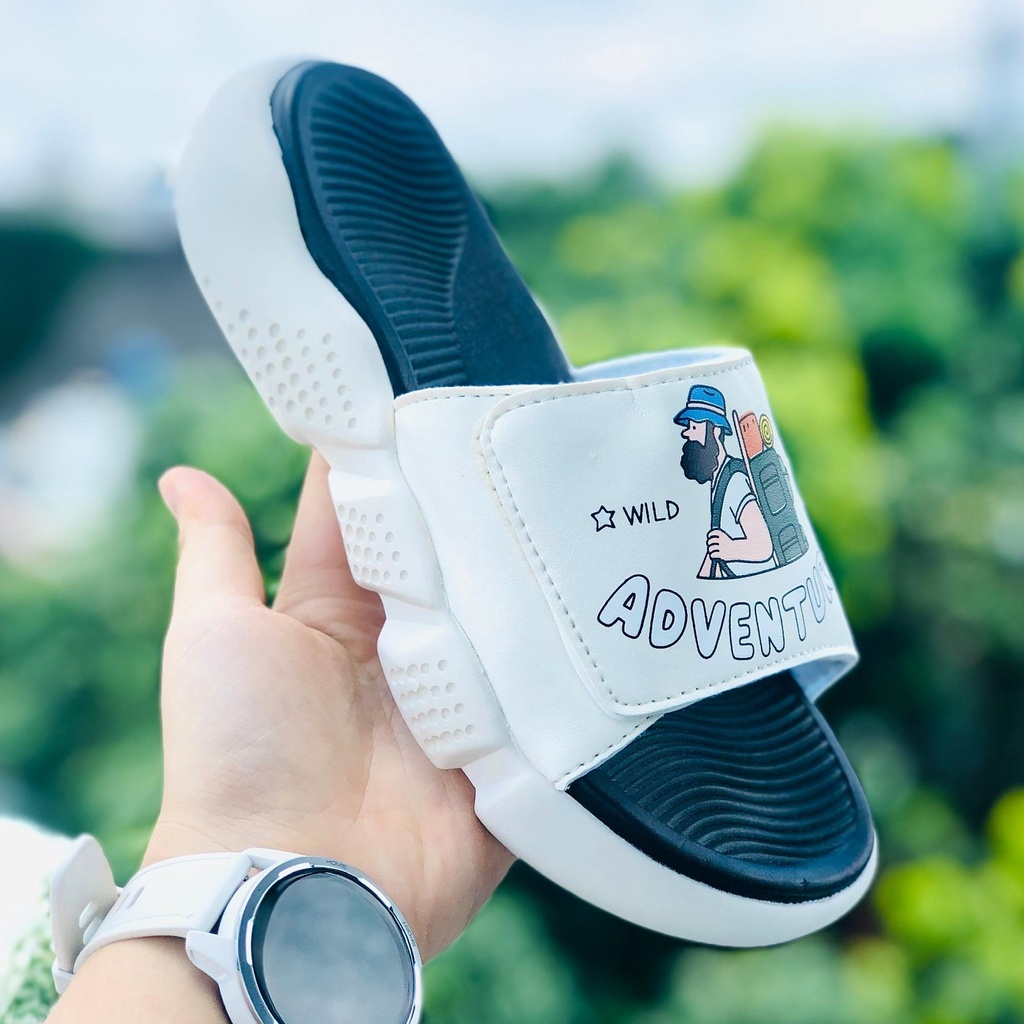 ép 𝐀𝐃𝐕𝐄𝐍𝐓𝐔𝐑𝐄 ❤️FREESHIP + FullBox❤️dép adv quai ngang thể thao nam nữ Balô adventure đế độn cao 4cm Trắng-đen