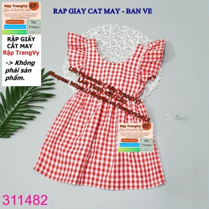 RẬP GIẤY CẮT MAY ( Bản vẽ)_ Rập đầm cho bé size 1-10 tuổi