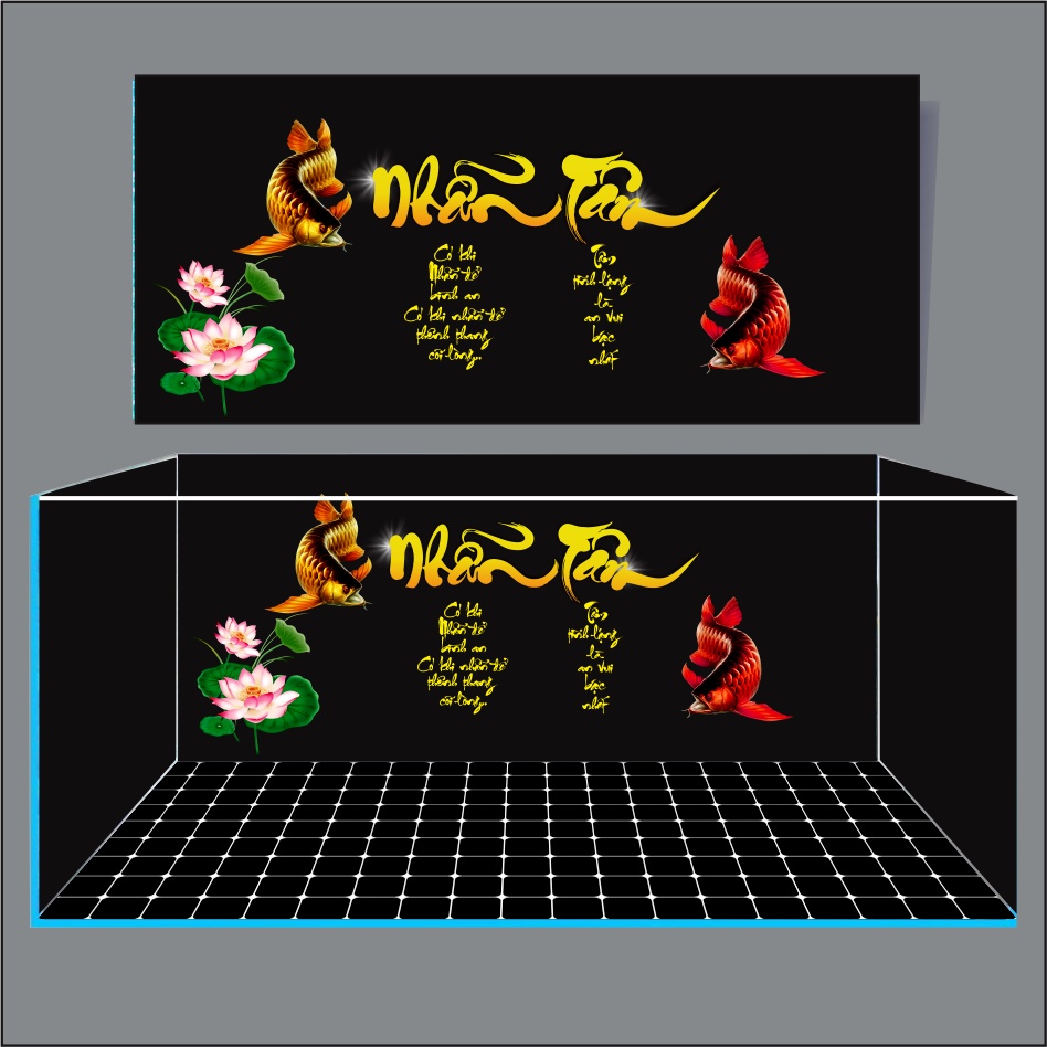 TRANH 3D DÁN HỒ CÁ RỒNG NEW DESIGN_TRANH MẶT LƯNG