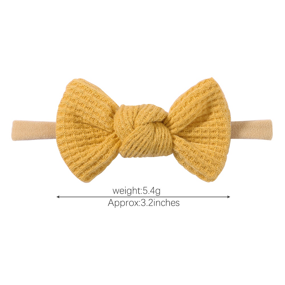 Băng đô KIDSBOWS đính nơ nylon cotton co giãn màu trơn 3.2inch xinh xắn dành cho bé gái