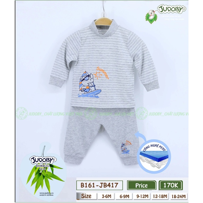 Judoby - Bộ cổ lọ 3p chất Bamboo sợi tre siêu mềm mịn cho bé 6-24 tháng JB417