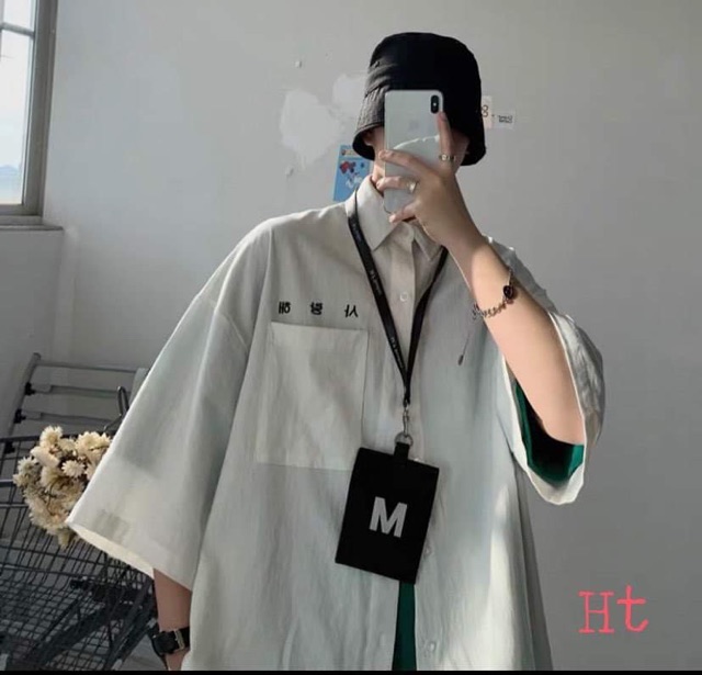 Áo sơmi chữ hàn cộc tay H2D978