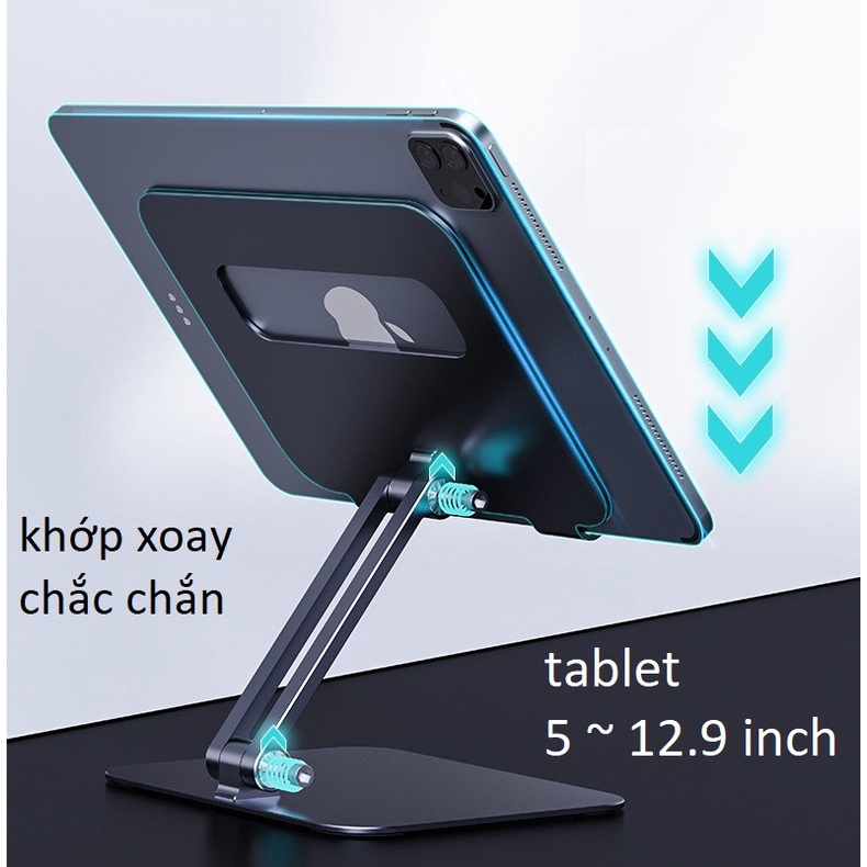 Giá đỡ nâng cao máy tính bảng, laptop chân xoay công thái học cho iPad, Macbook và tablet P61 L04 L02 Vu Studio