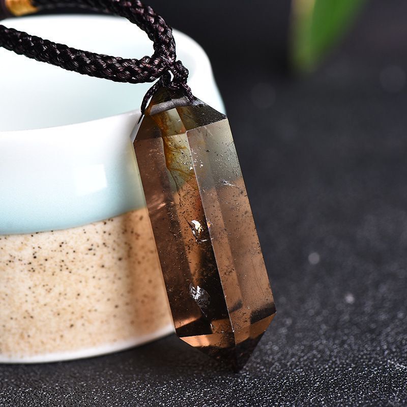 Vòng cổ Mặt Đá Thạch Anh Tự Nhiên Chữa Bệnh Aura 1 Cái Cho Nam Và Nữ