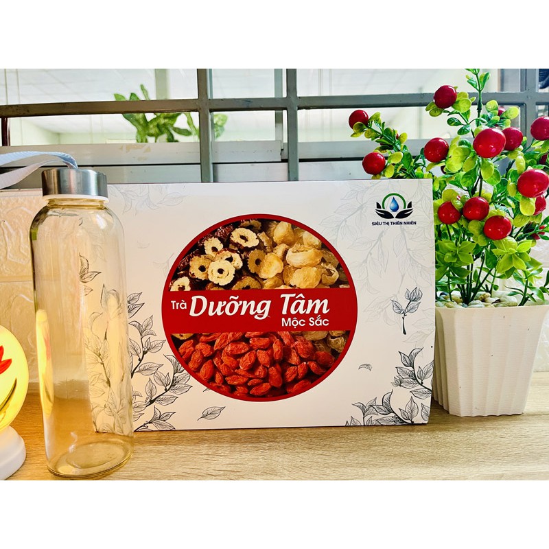 Trà Dưỡng Tâm Mộc Sắc (long nhãn, táo đỏ, kỷ tử) 30 Gói/1 Hộp Siêu thị thiên nhiên (tặng bình thủy tinh) | BigBuy360 - bigbuy360.vn