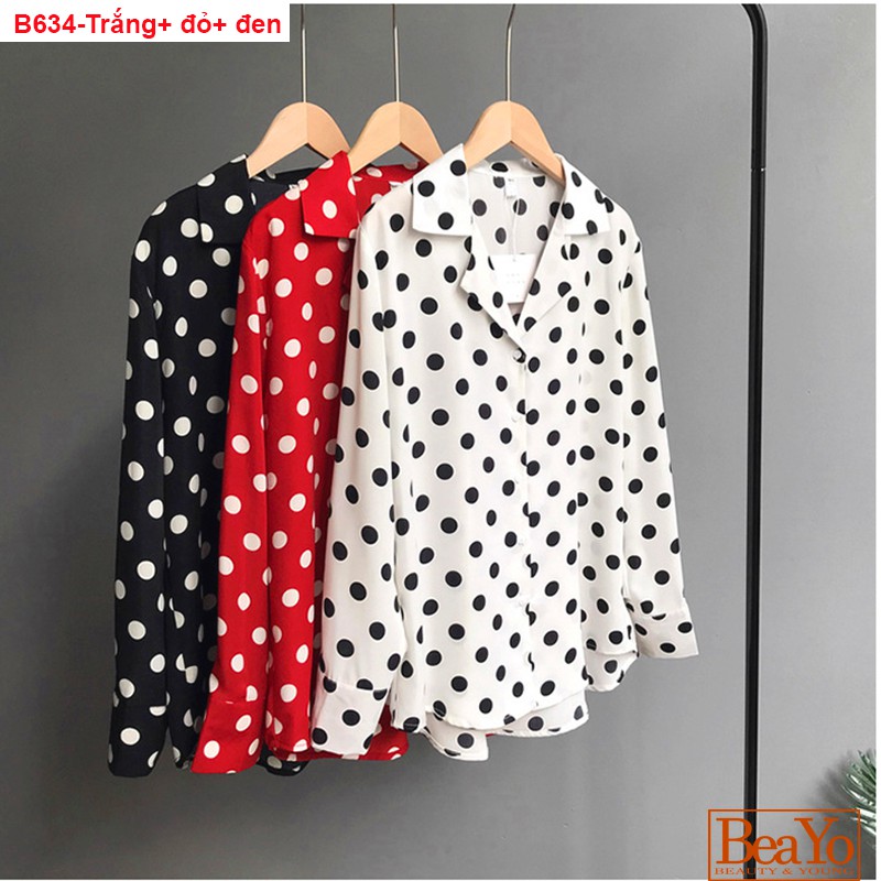 B634-ÁO CHẤM BI CỔ VEST GIÁ SỐC | BigBuy360 - bigbuy360.vn