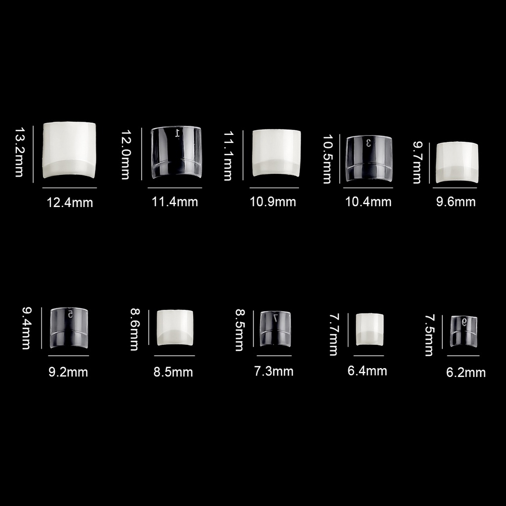Hộp 500 Móng Tay Giả Trong Suốt Hình Vuông Bằng Acrylic