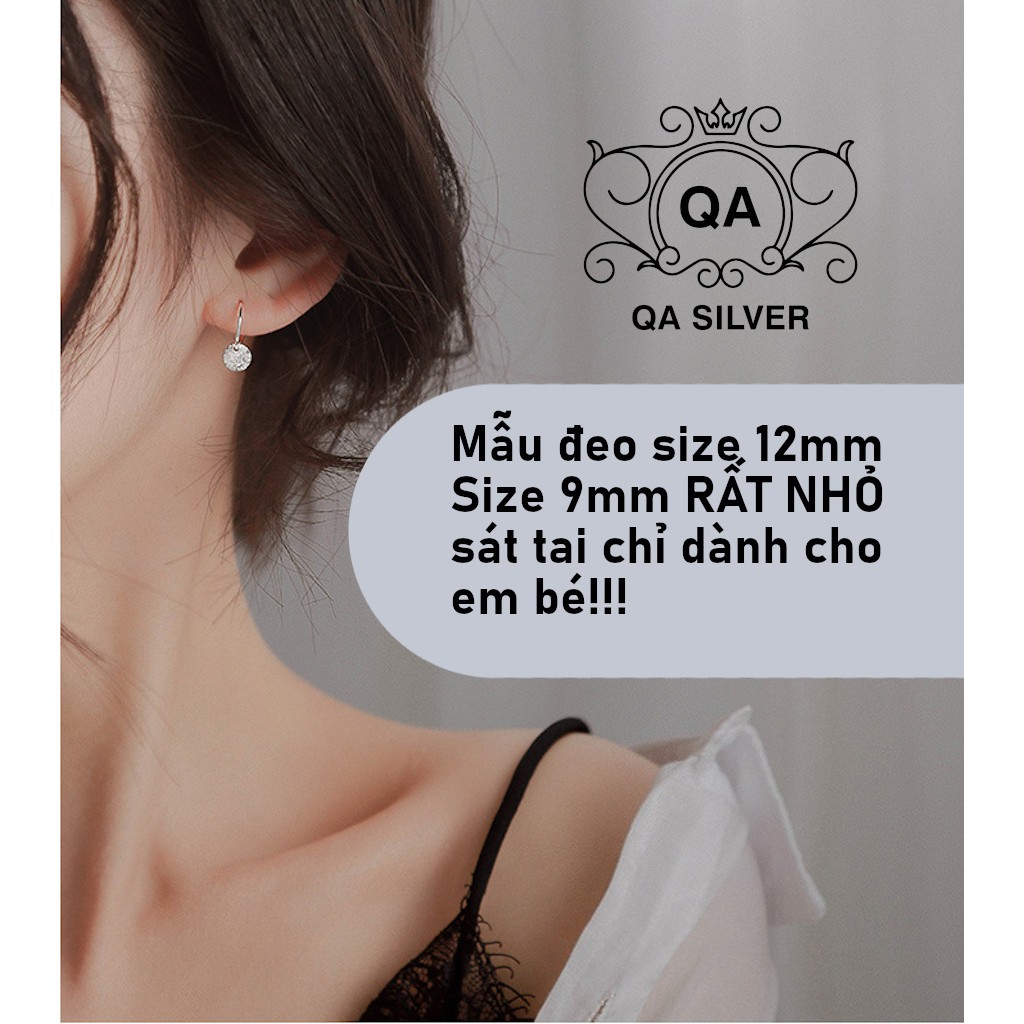 Khuyên tai tròn bi bạc bông tai hoop mặt đĩa dẹt S925 CIRCLE Silver Earrings QA SILVER EA190201