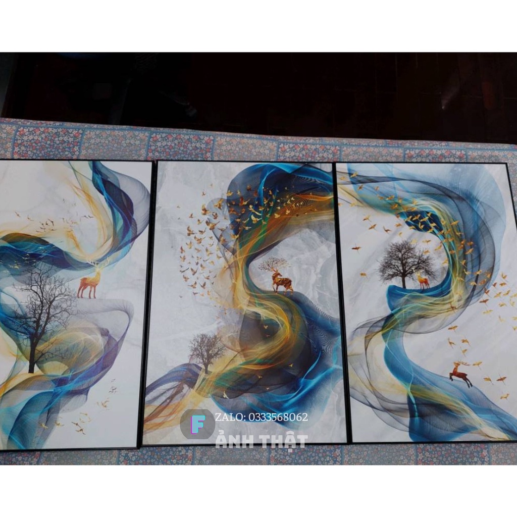 Tranh Treo Tường Canvas,Tranh treo phòng ngủ,phòng khách,cầu thang đẹp⚡FREE SHIP⚡ Bộ 3 phong cảnh giá rẻ