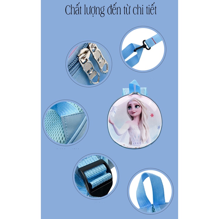 Balo túi dạng trứng in 3D hình thú nhân vật hoạt hình Công chúa elsa sofia ngộ nghĩnh cho bé đi nhà trẻ mầm non mẫu giáo