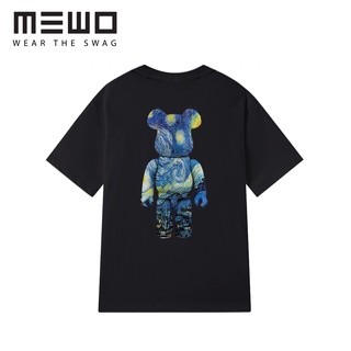 Áo thun mewo cotton form rộng tay lỡ unisex gấu