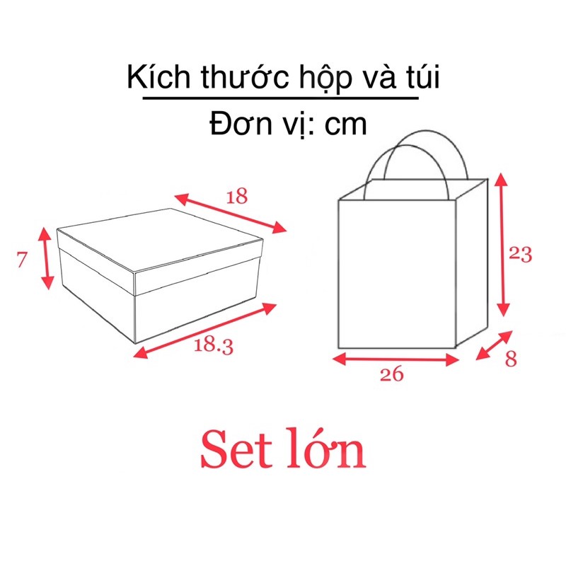 SỈ 24K 25K Set 2 món - Hộp quà tặng & túi giấy BEST WISH 2 size | WebRaoVat - webraovat.net.vn