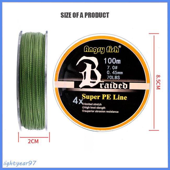 Cuộn Dây Câu Cá Bện 4 Sợi PE 100m / 109yds 10LB-80LB Siêu Chắc Chắn