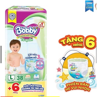 Tã quần bobby pants s46/m42/l38/xl34 - tặng kèm 6 miếng trong gói