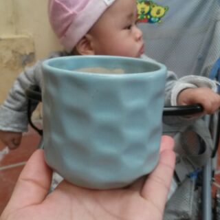 Chậu sứ mắt na trồng sen đá