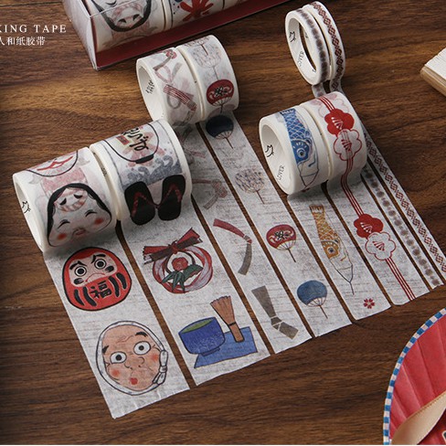 Set 8 Cuộn Băng Dính Washi Tape Trang Trí Scrapbook, Planner