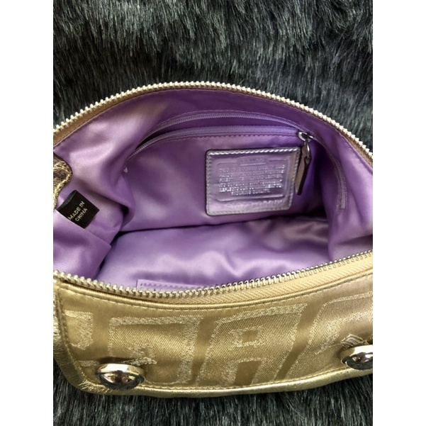 💚 đeo vai, kẹp nách màu vàng phối da ánh kim hiệu của Co.a.ch•