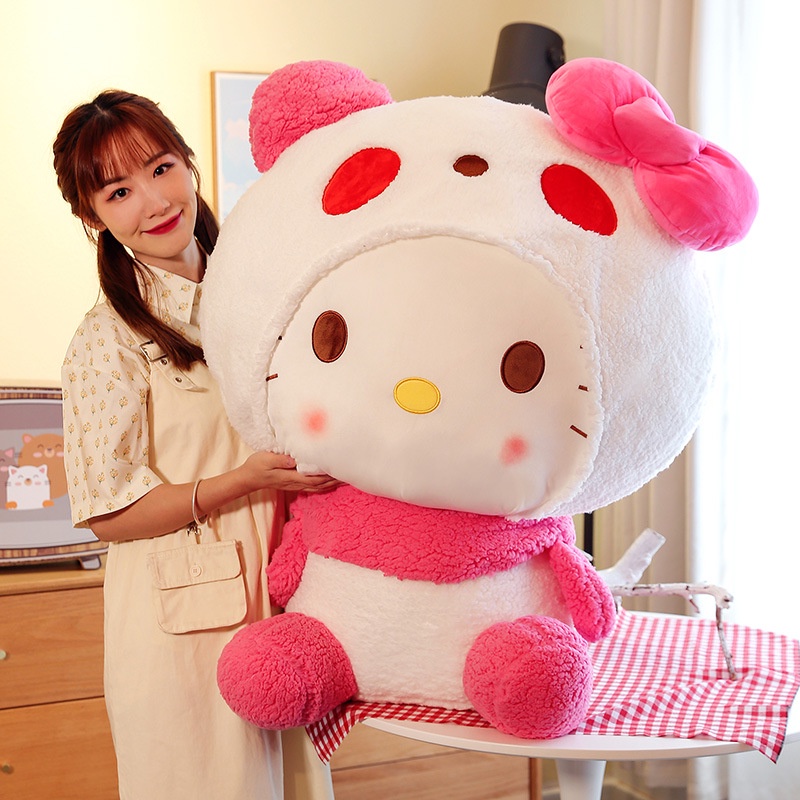 Gấu bông Thú Nhồi Bông Hình Gấu Trúc / Mèo Kitty Dễ Thương