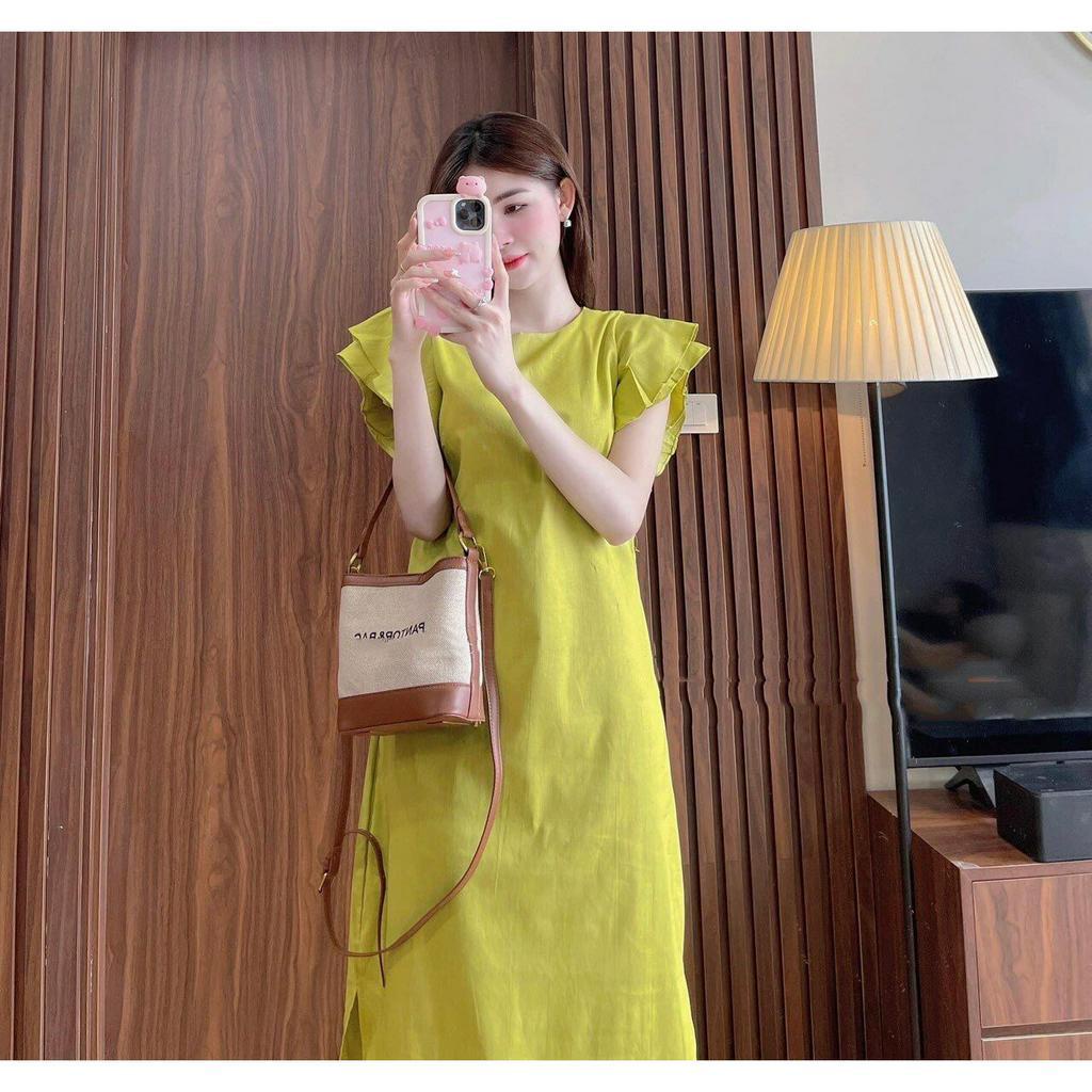 Váy thô tay bèo dáng xuông đan lưng về xinh lắm DN55
