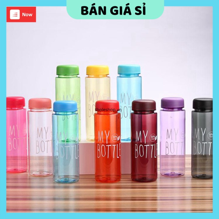 Bình nước 💯 GIÁ VỐN Bình nhựa đựng nước hình tròn My Bottle cao cấp 500ml (ko túi) 8203