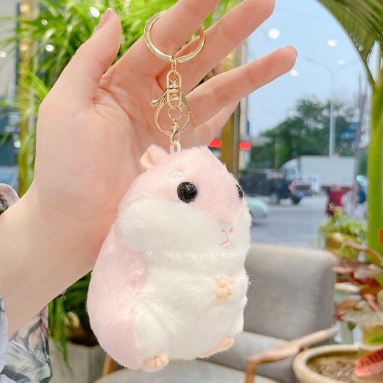 Móc Khóa gấu bông Chuột Hamster Treo Balo, Túi Xách, Điện Thoại 10cm