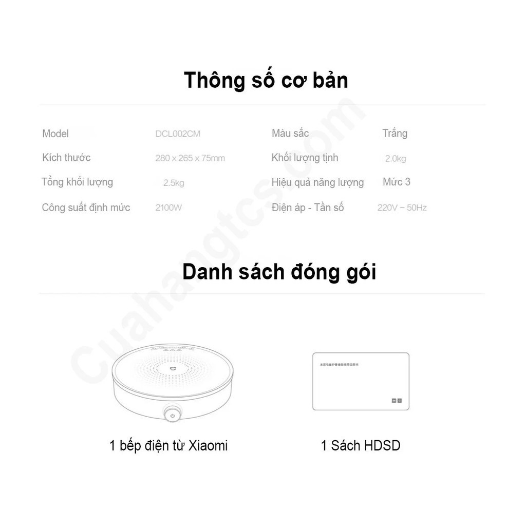 OQUM TYYD  Bếp điện từ Mijia DCL002CM Youth Version 2 - Bếp từ Xiaomi Youth Lite 48 20