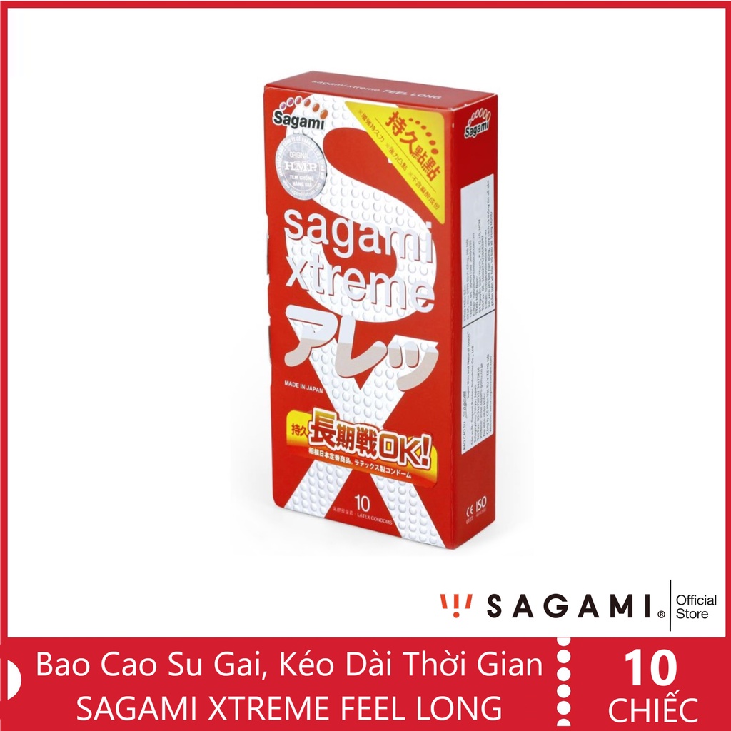 Combo 2 Hộp Bao Cao Su Gân Gai SAGAMI Xtreme White &amp; BCS Feel Long Gai, Xuất xứ Nhật Bản