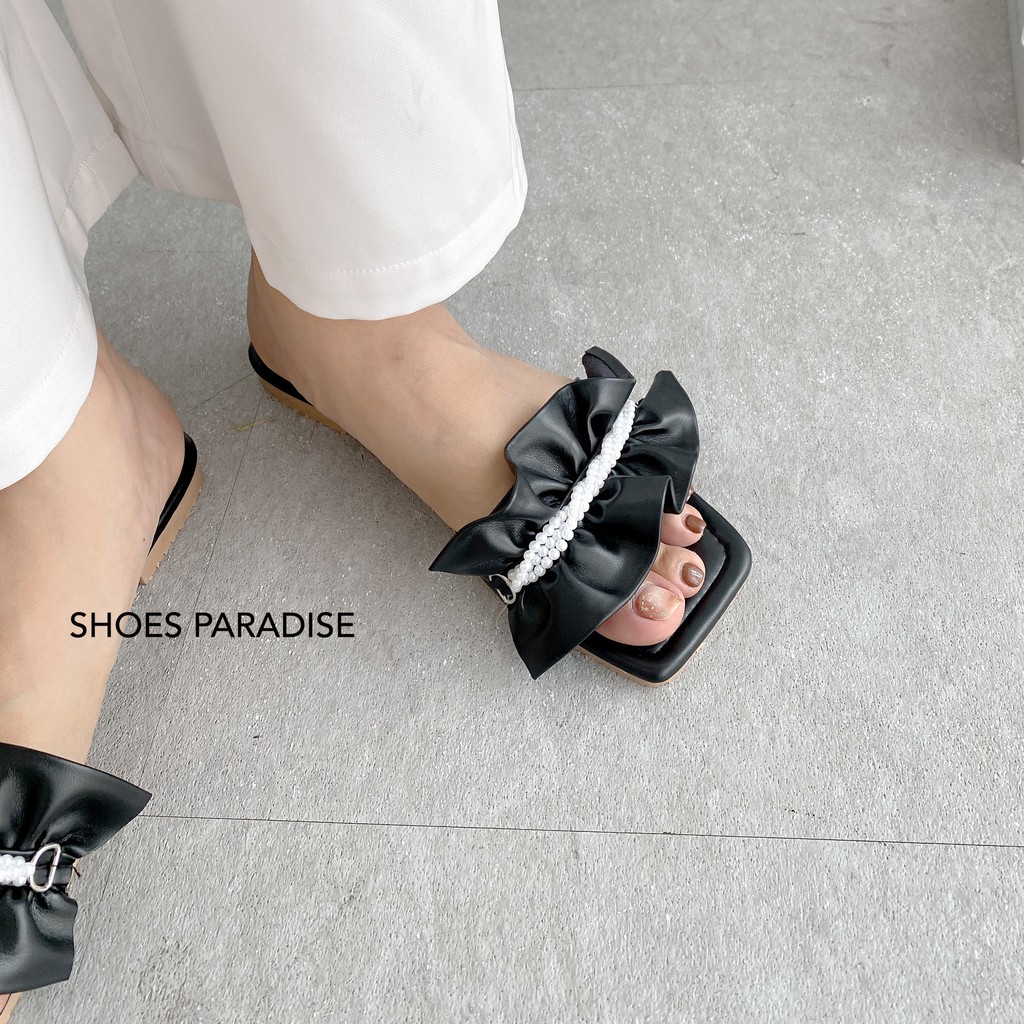 Dép nữ quai ngang kiểu đế bệt thời trang đẹp cute SHOES PARADISE DB12