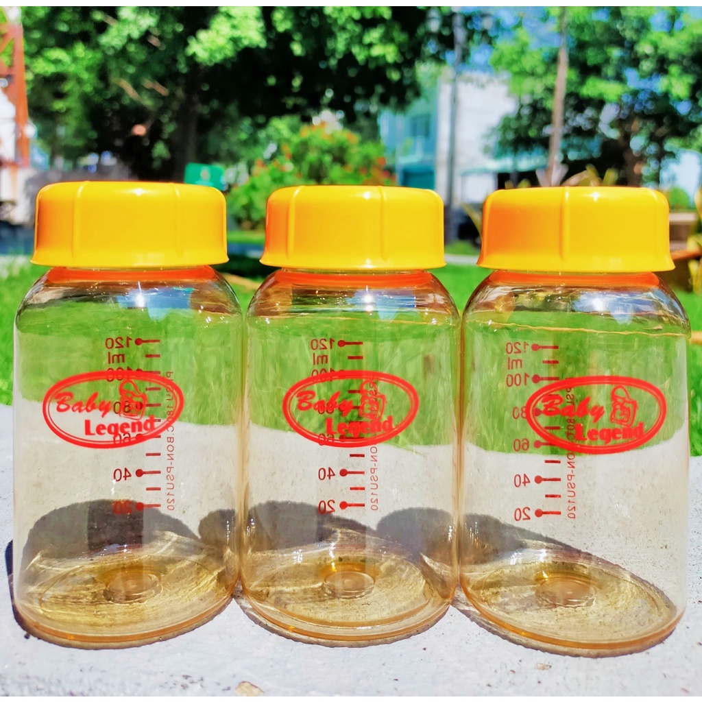 Set bình trữ sữa, đựng sữa mẹ cổ hẹp/ cổ thường PPSU Baby Legend siêu bền vạch chia 120ml đựng tối đa 150ml không BPA